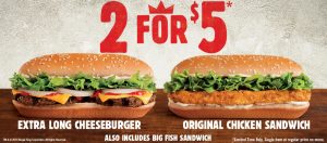Burger King 2 for $5
