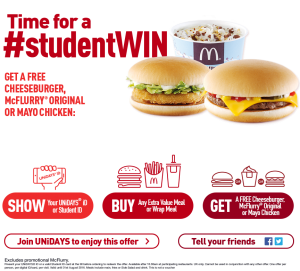 McDonalds UK Student