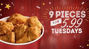 How many calories are in a KFC 10-piece bargain bucket with chips?