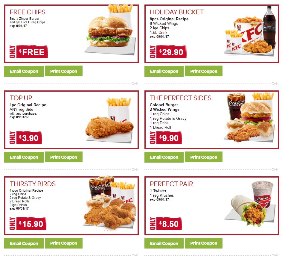 DEAL: KFC NZ – New Coupons valid until 9 January 2017 | Cheap Feeds
