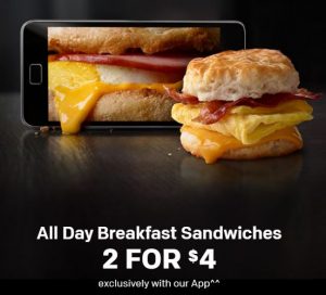 does mcdonalds still have the 2 for 4 breakfast sandwiches