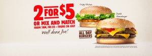 Burger King NZ 2 for $5